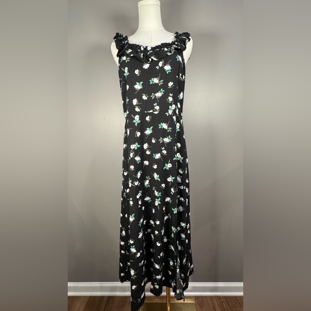 Loft Floral Black Dress